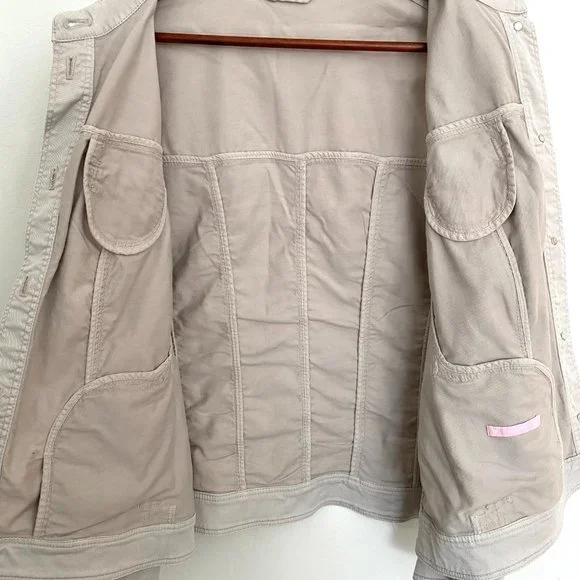 Beige Designer Jean Jacket - Picture 7 of 10